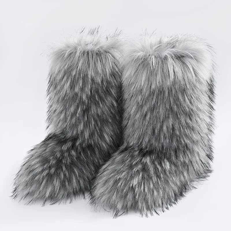 Y2k crianças botas de inverno sapatos nova pele do falso da criança da menina botas moda colorida pele crianças tornozelo botas de neve sapatos quentes meninas
