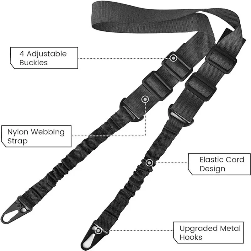 สลิงไนลอนแบบ Dual Point เกี่ยวกับยุทธวิธี: เหมาะสําหรับการล่าสัตว์และการผจญภัยกลางแจ้ง ปรับได้!