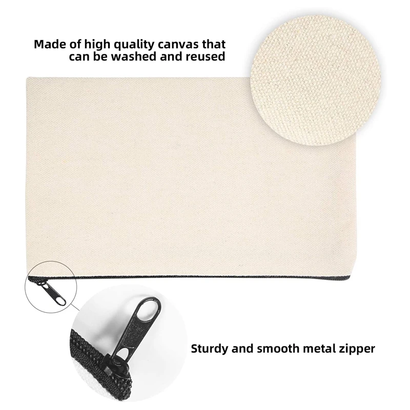 10 Chiếc Trống Thủ Công DIY Vải Canvas Bút Trống Trang Điểm-Canvas Túi Đựng Cotton Canvas Túi Đựng Mỹ Phẩm túi Xách Du Lịch