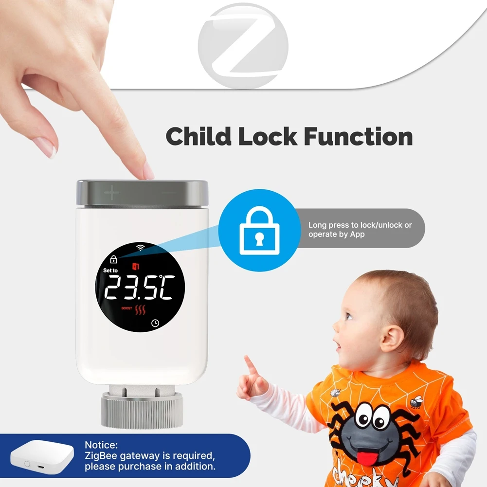 Smart Zigbee valvola termostatica per radiatore TRV App programmabile regolatore di temperatura remoto per Alexa Home