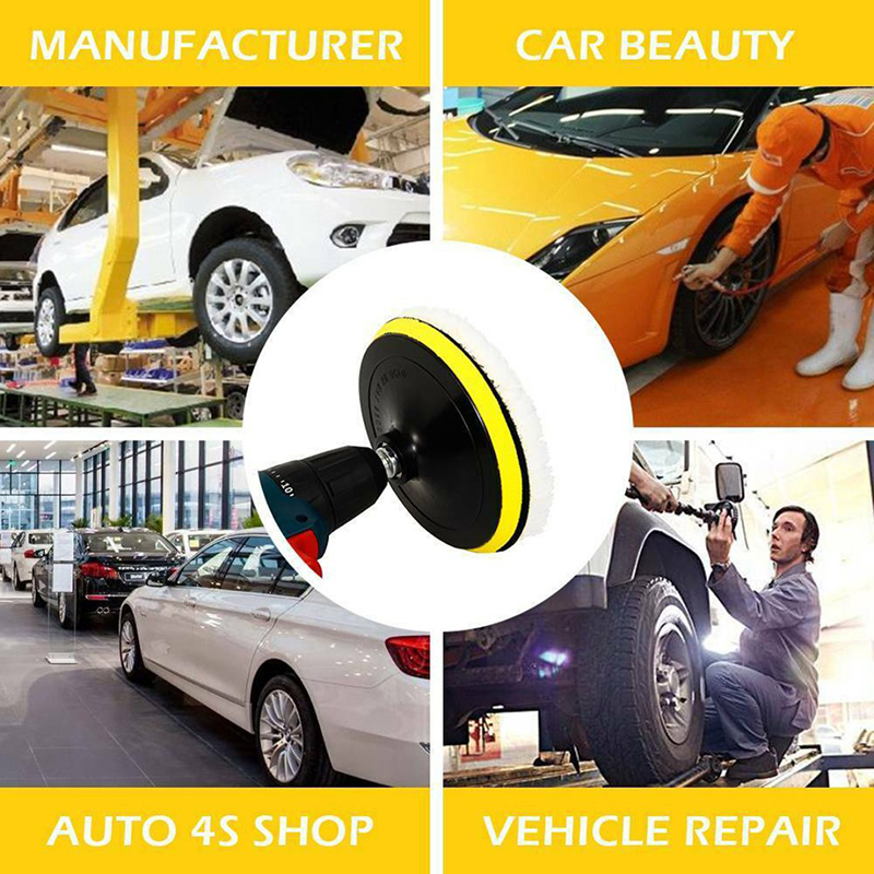 5 個ウール車研磨パッドセットポリッシャーマシンワックスがけ研磨バフ自動ペイントケアポリッシャーパッド 3/4/5/6/7 インチ