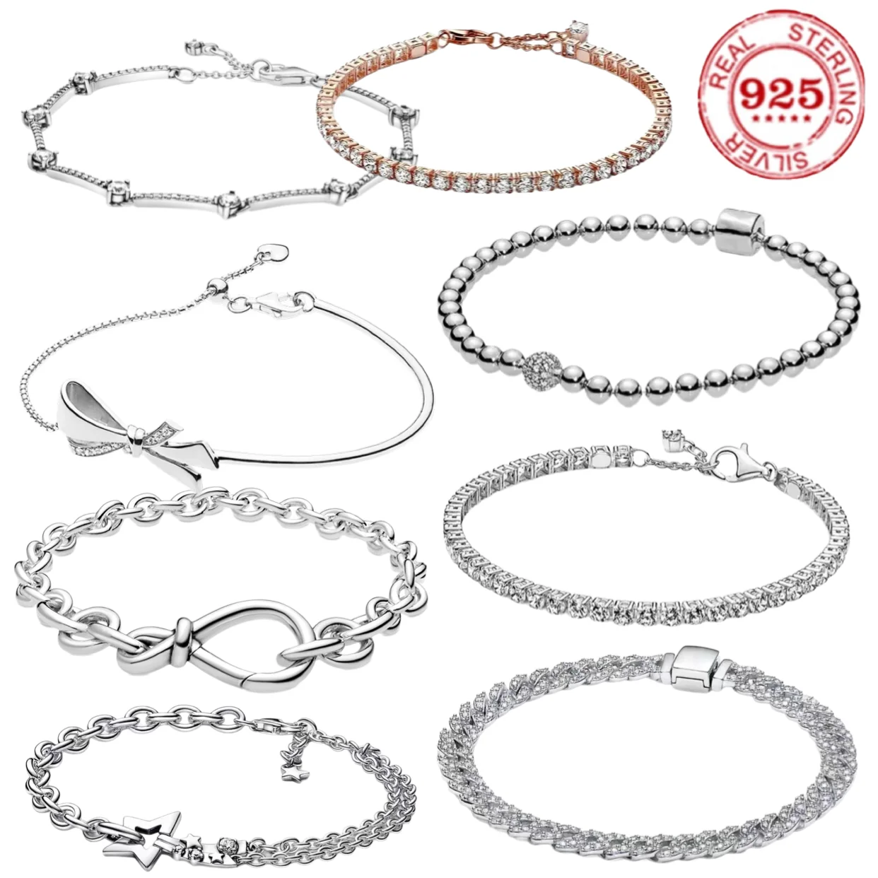 2025 neues Charm-Armband aus 925er Sterlingsilber für Damenmode, klassisch, klassisch, originales DIY-Armband, hochwertiger Schmuck