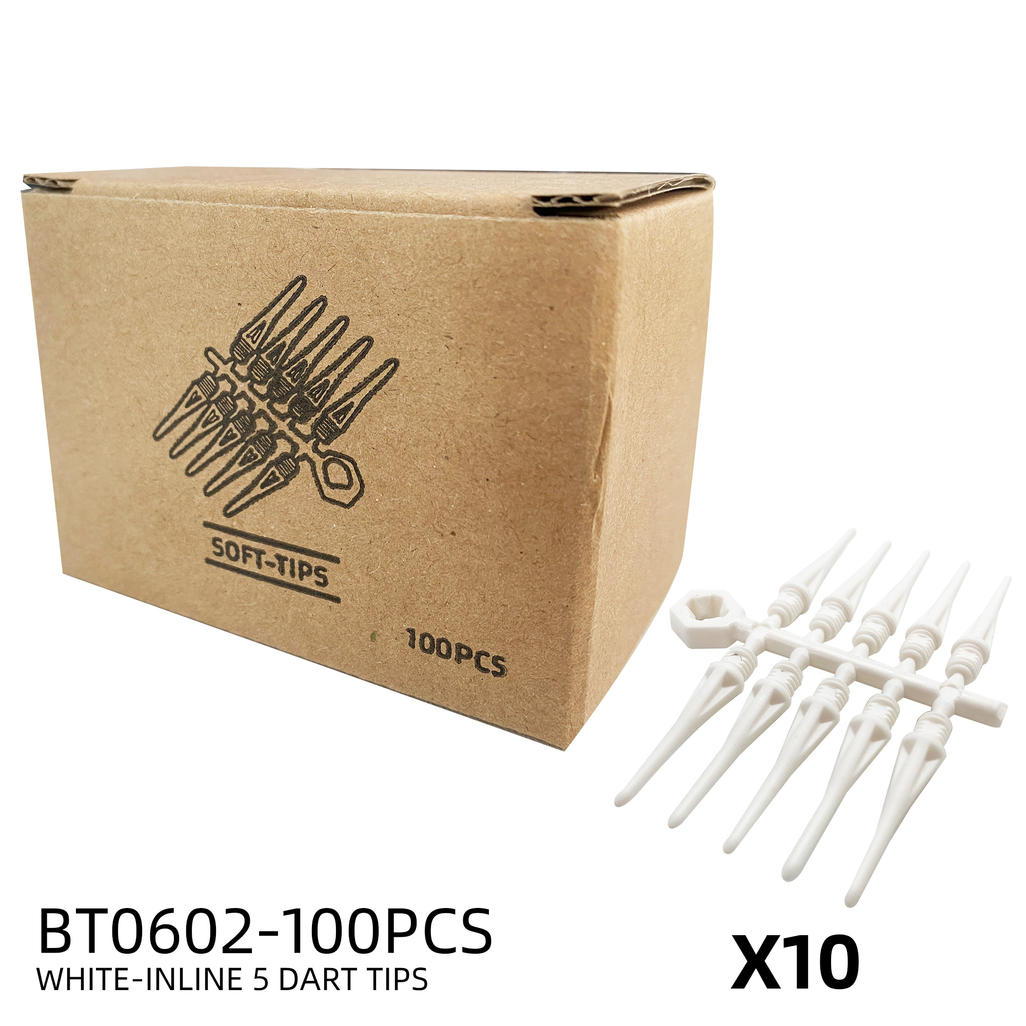 WEDARTE 50pcs kit de clé à pointe de fléchette souple 2BA pour accessoires de fléchettes électroniques à pointe en plastique souple, pointes de fléchettes avec un kit d'outils