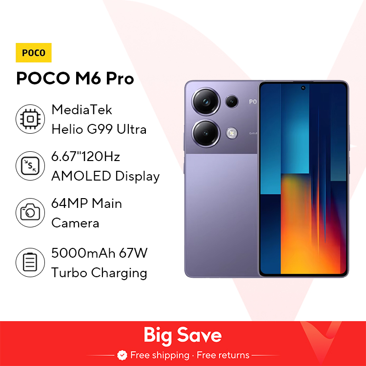 【Wereldpremière】POCO M6 Pro Smartphone 5000mA 67W bedraad opladen Helio G99 Ultra 6.67 Flow AMOLED 120Hz AMOLED 64MP Camera NFC