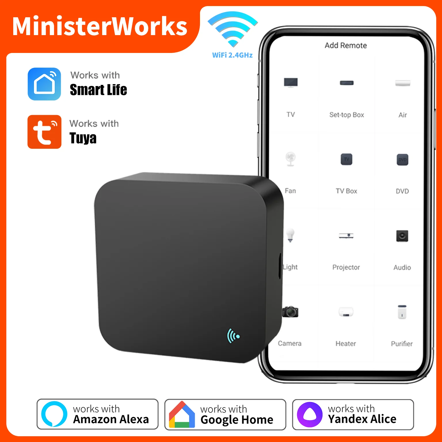 Tuya WiFi IR Control remoto para aire acondicionado TV Smart Home Blaster infrarrojo Universal para Alexa Google Home controlador remoto