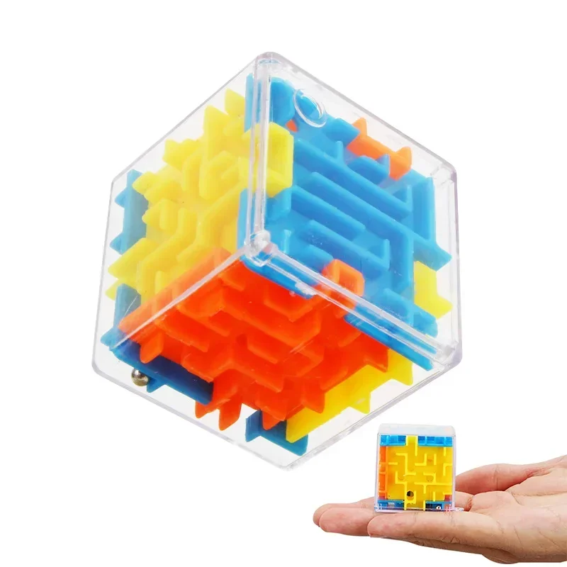 3D Maze Magic Cube Puzzle trasparente a sei lati Speed Cube Rolling Ball Magic Cubes labirinto giocattoli per bambini giocattoli antistress