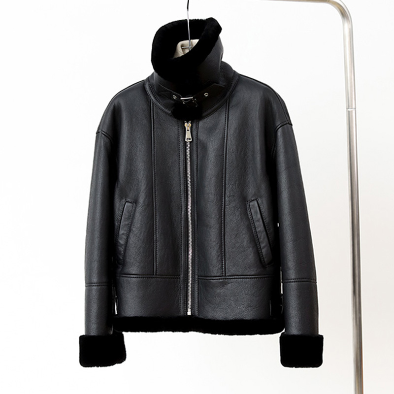 女性のための本物のシープスキンモタージャケット,2022,短い毛刈り機コート,毛皮の裏地,冬の暖かいコート,mh5207l,新品