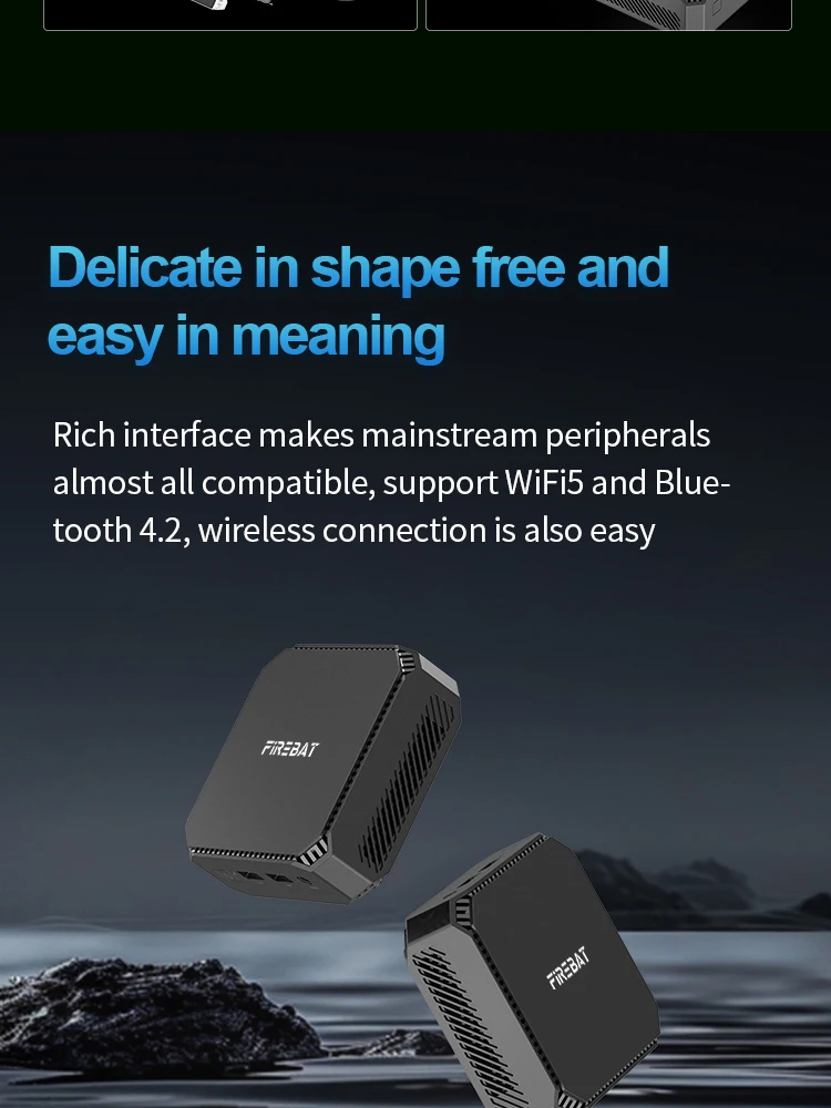 FIREBAT T2 Mini PC Gamer Intel N150 CPU Windows 11 Mini PC Gaming DDR4 16GB RAM 512GB SSD WIFI5 BT4.2 Desktop Computer minipc