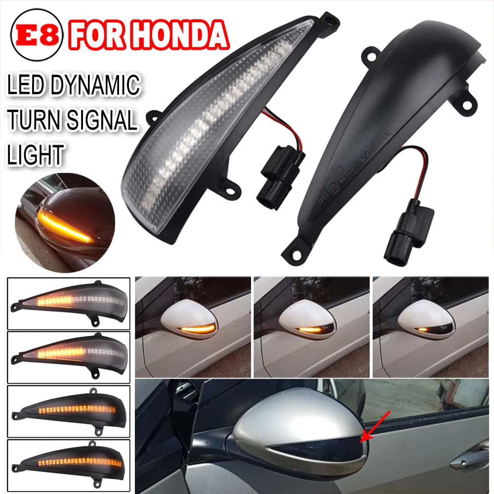 2X intermitente dinámico luz LED de intermitente lámpara de espejo lateral para Honda Civic 8th MK8 Hatchback 3D 5D 2006 2012 FN2 FN FK