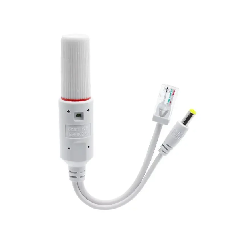 Divisor POE de 48V a 12V Waterprrof con adaptador de vídeo y corriente, inyector de módulo de suministro de Cable para extensor de cámara IP