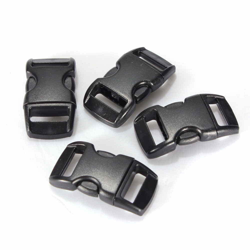 50Pcs 10Pcs 3/8" 10mm Plastic Side Release Buckle Bracelet Curved Parachute 550 Paracord Bracelet  DIY Accessories