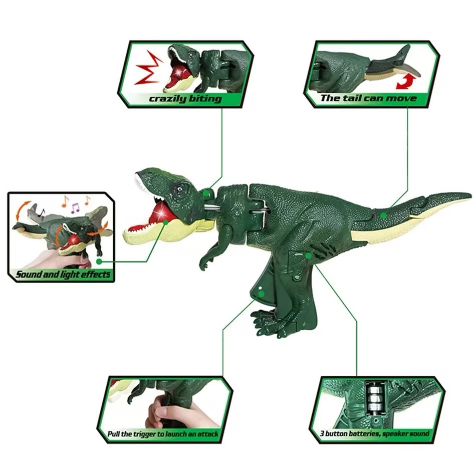 21cm/28cm Funny Za Za Sound Dinosaur Children Decompression Toy with Light Hand-operated Telescopic Spring Swing Dinosaur Toys