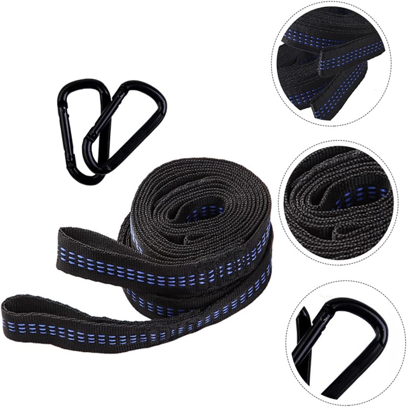 2Pcs High Bearing Capacity Hammock Straps 600lbs Breaking Strength Polyester Hammock Belt Rope 5 Ring Correias De Poliéster