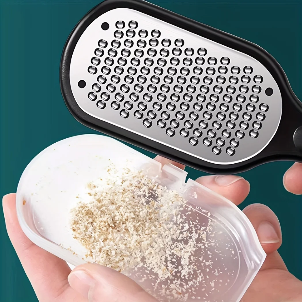 Lima per piedi per pedicure in acciaio inossidabile: rimozione calli e pelle morta con scatola portaoggetti, strumenti professionali per pedicure per piedi lisci