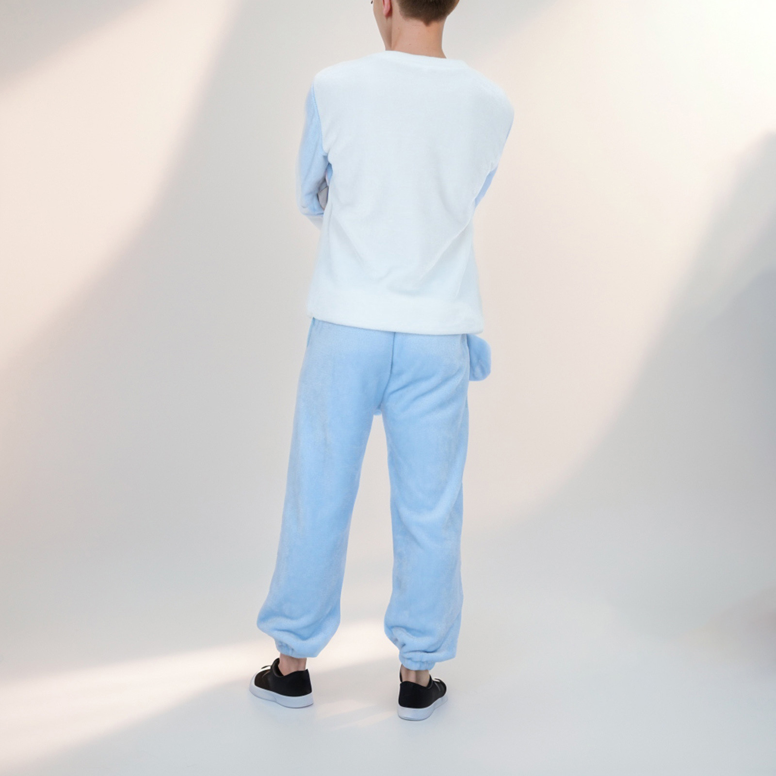 面白い象2ピースパジャマセット男性用、ノベルティヒューマックトップスとパンツ、厚手のホームウェア、暖かいギフト、冬