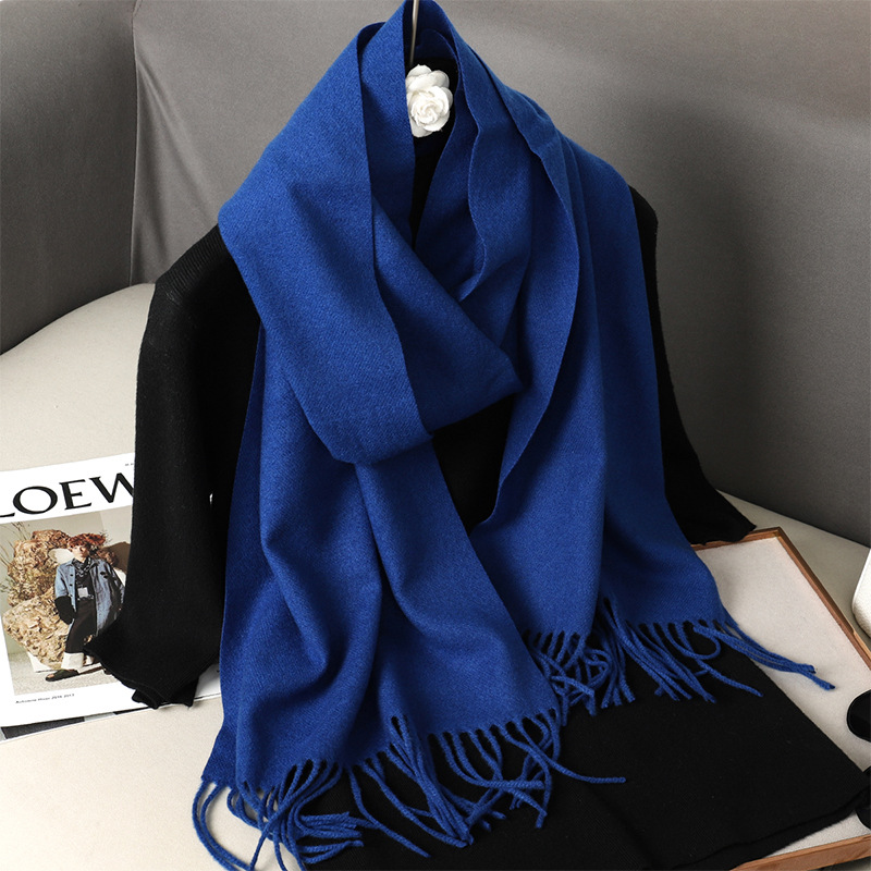 Nueva bufanda de Cachemira, bufandas de invierno para mujer, bufanda de lana negra y roja, bufanda Pashmina grande de invierno para mujer XWJ01