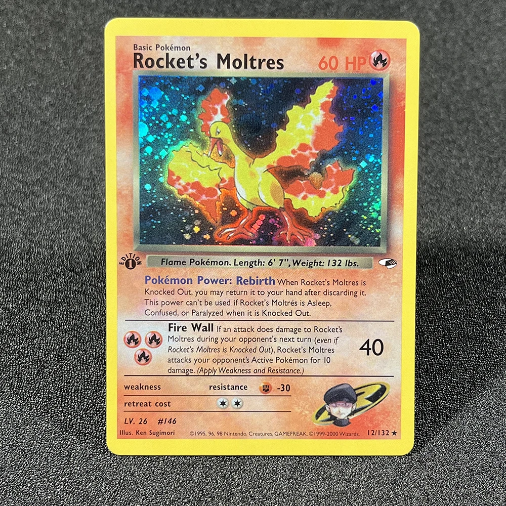 Pokémon Single Cards Gym Heroes (G1) Sabrina's Gengar Erika's Vileplume Blaine's Moltres Коллекция фольгированных карточных игр PTCG PROXY