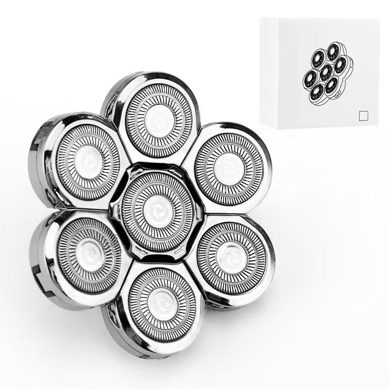 Wymienne głowice golące do maszynki męskiej z 7 ostrzami, pływające, z możliwością mycia, elektryczne maszynki 7D, zestaw trymerów, ostrza tnące