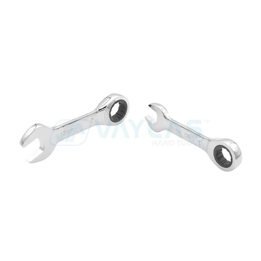 Mini herramienta de llave de trinquete de 8-19mm, llave ultracorta, llave combinada de trinquete rechoncha, pulido de espejo 72T, reparación de automóviles para el hogar, 1 ud.