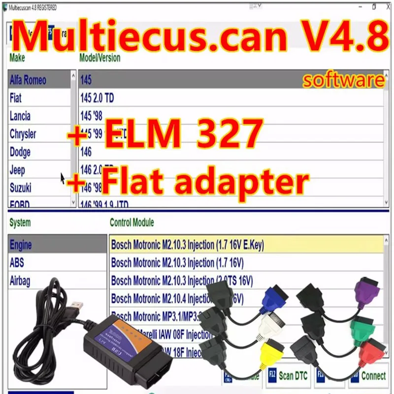 Nuevo software original fiat multiecuscan 2023 Multiecuscan V5.0 para Fiat/Chrysler/Dodge/Jeep/Suzuki Scanner Software V4.8 trabajo