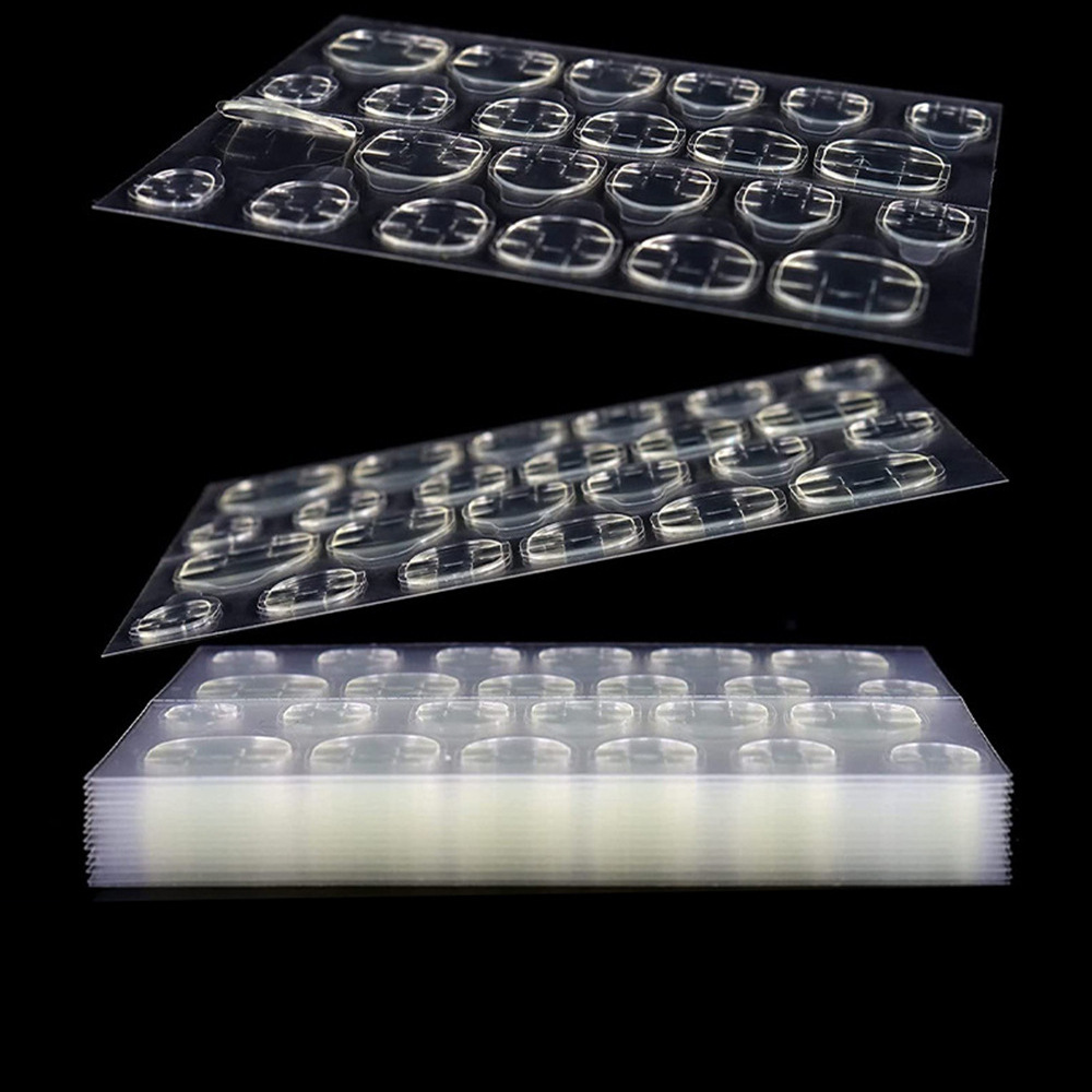 240/480 PCS Fita adesiva forte para pontas de unhas prensadas - Filme adesivo de dupla face para unhas falsas-transparente