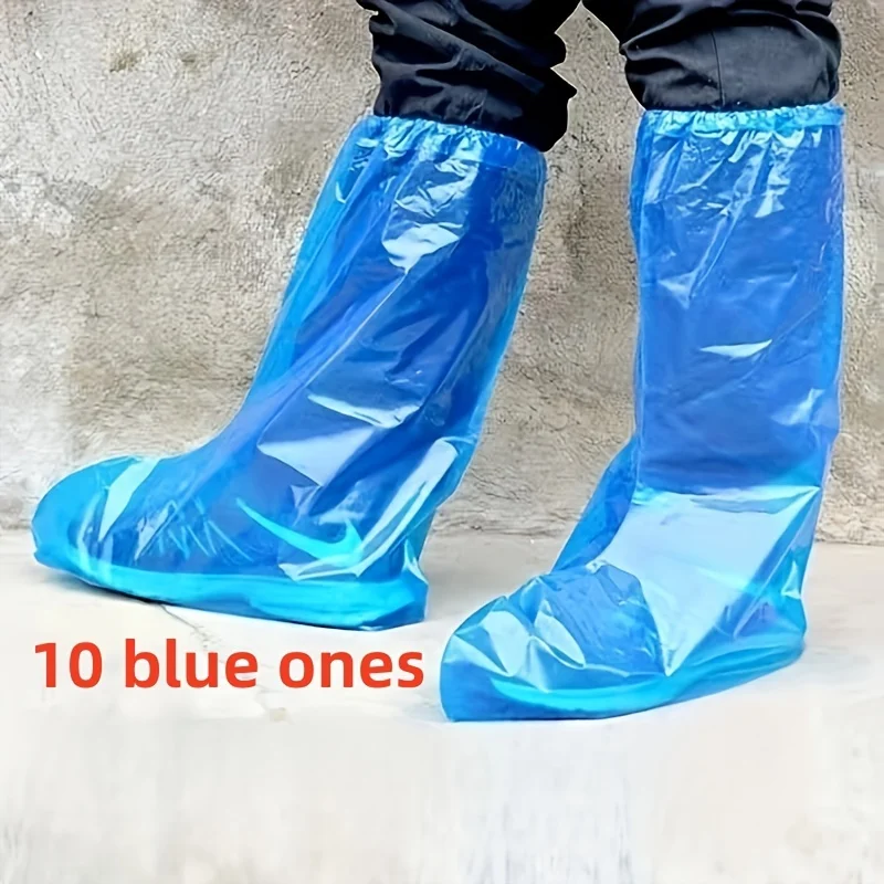 10/20/30 pezzi Copriscarpe usa e getta piovosi, coprigambe isolanti impermeabili resistenti all'usura spessi per esterni in plastica trasparente