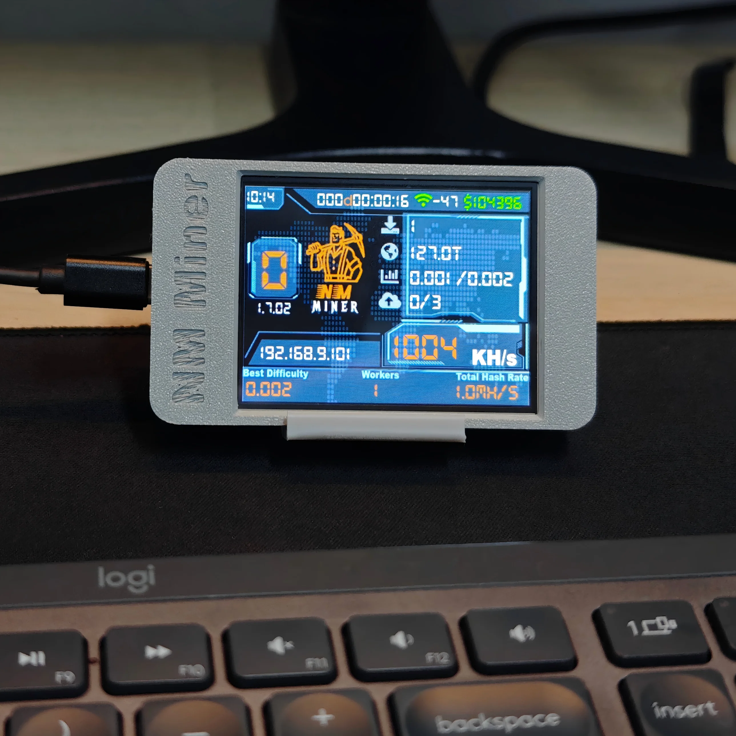 NMMiner NerdMiner V2 Hashrate 1000KH/s Lucky Miner ESP32 2.8 polegadas Smart Display Crypto Solo Lottery Bitcoin ESP32-2432S028R