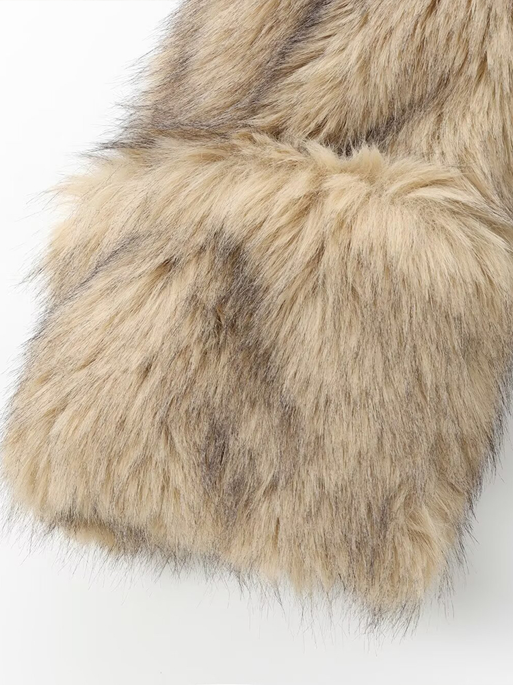 Estilo europeu e americano feminino outono e inverno nova moda all-match efeito de pele artificial moletom