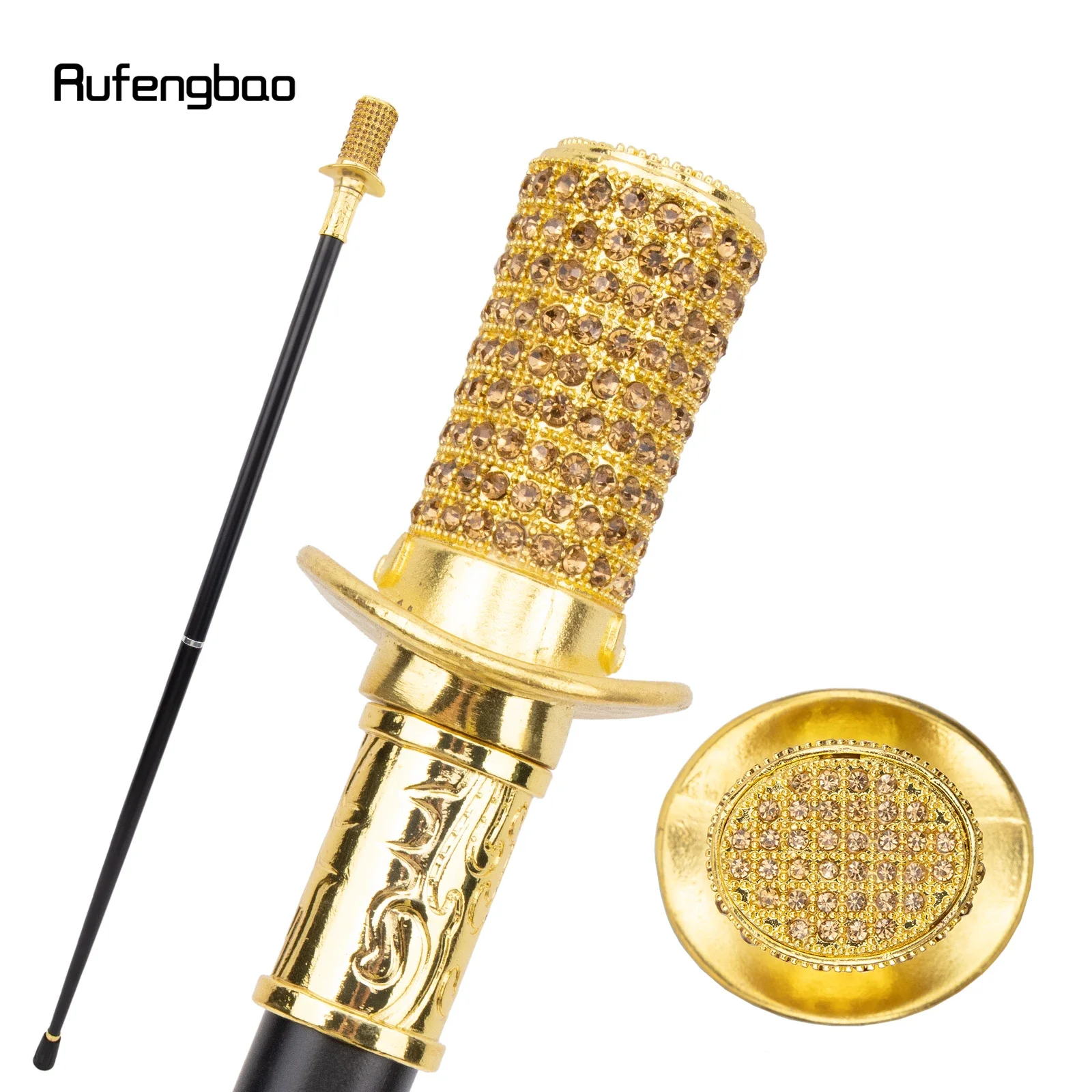 Bastón de diamante Artificial dorado para caminar, bastón decorativo de moda, caballero elegante, perilla de Cosplay, Crosier, 96cm