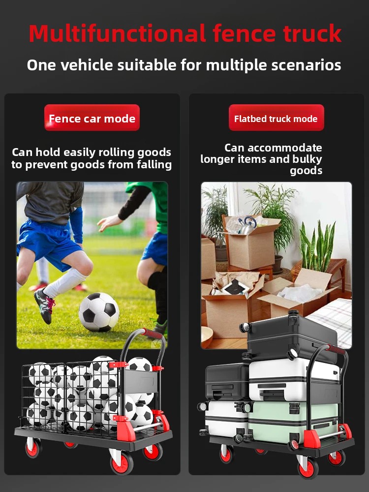 Set Up Stalls, Supermarket Picking Garbage, Trolley Pulling Goods, Fence Trolley, Moving Truck,  Cart, Flatbed