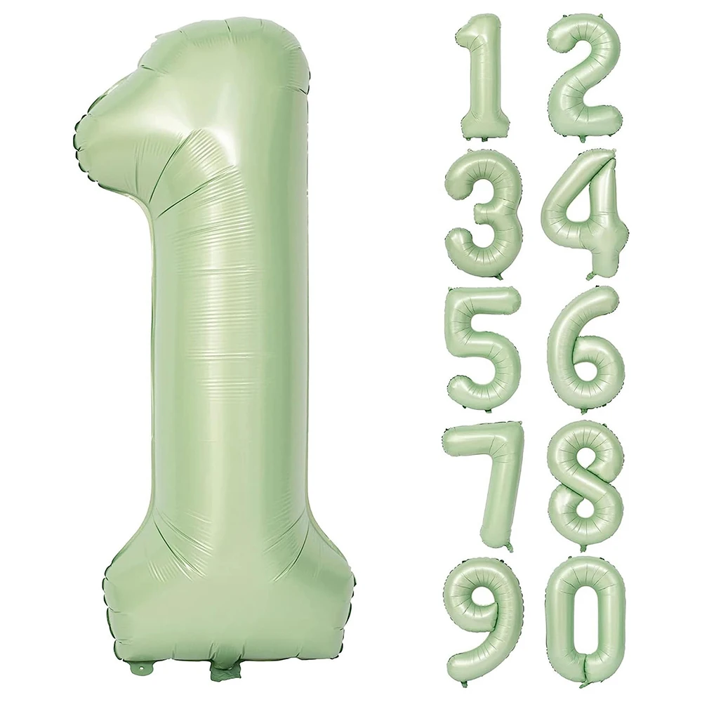 1 40-Zoll-Mintgrüner digitaler 0-9-Ballon, geeignet für Geburtstage, Partydekorationen, Hochzeiten, Jubiläen