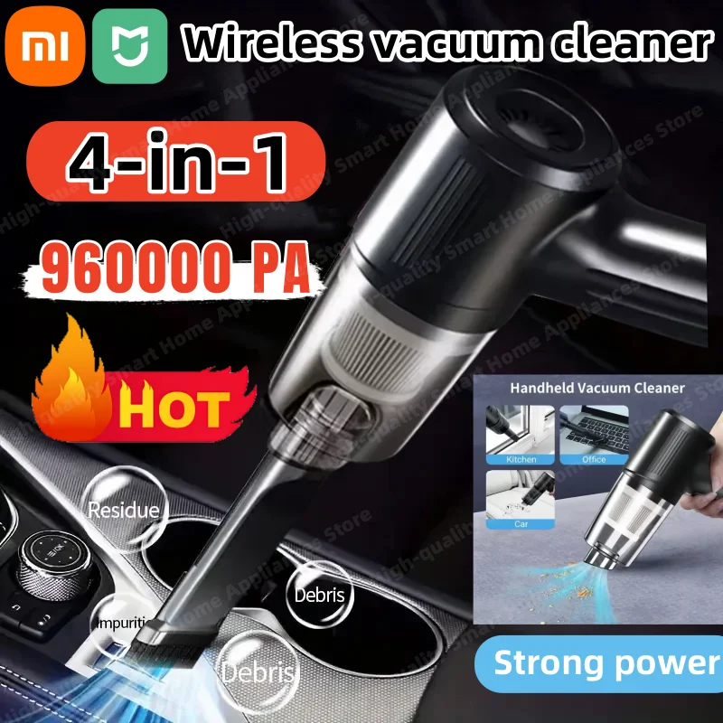 Xiaomi-aspiradora portátil inalámbrica para coche, aparato de limpieza integrado multifuncional 4 en 1 con succión de alta potencia ﻿