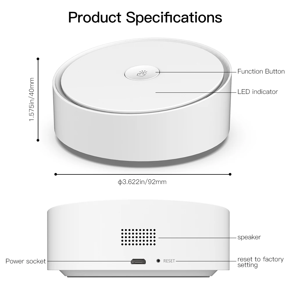 MOES Smart multimodo Gateway ZigBee 3,0 WiFi Bluetooth Mesh Hub funciona con la aplicación inteligente Tuya Control por voz a través de Alexa Google Home