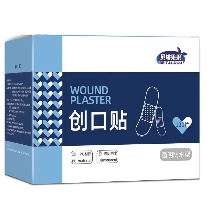 120 piezas de tirita impermeable, transparente, invisible, hemostática, transpirable, antidesgaste