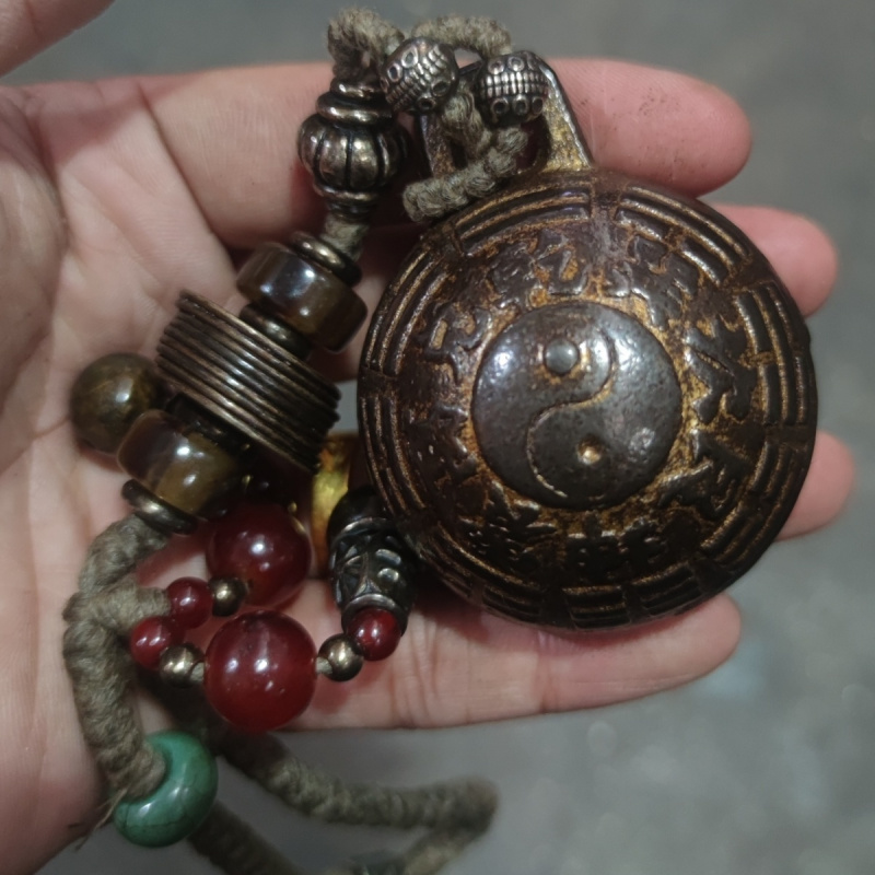 Antique Collection Rural Pure Copper Bell Handle Patina Rich Condition Perfectly Carved with Symbols
