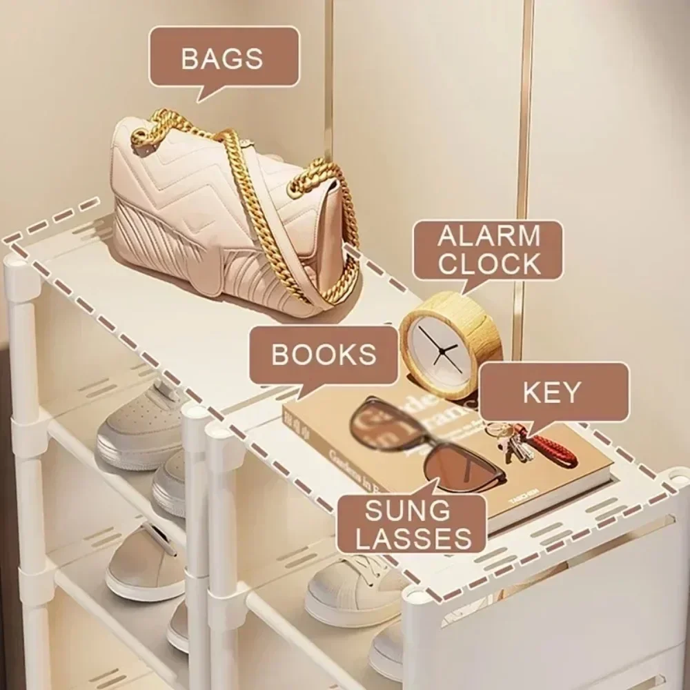Mehrere Schichten Schuh-Organizer, Schuhregal-Organizer, platzsparendes Regal für Wandecke, stapelbares Regal, verstellbarer Sparschrank