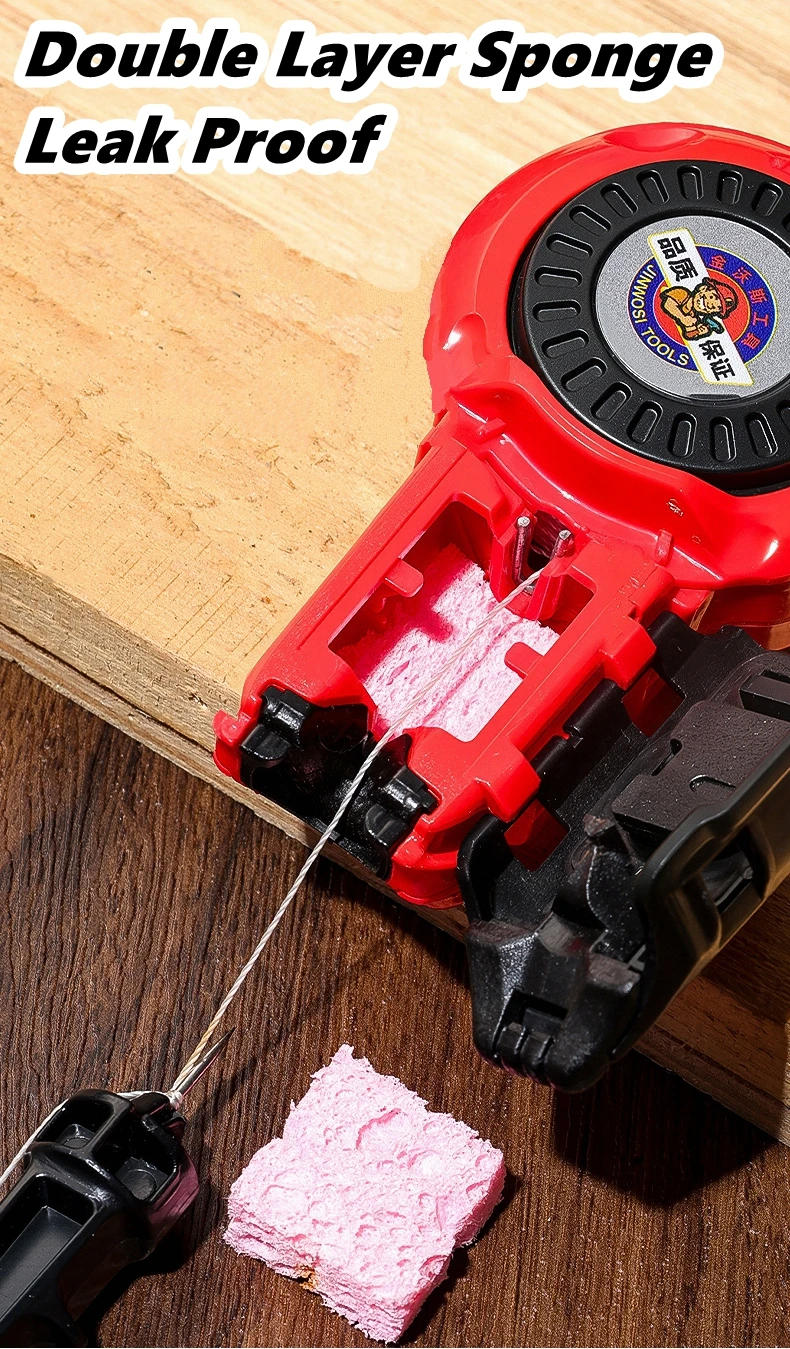 Herramientas de medición de construcción, marcador de tinta Manual de carpintero automático de plástico, conducto, línea de tiza para carpintería, marcadores de tinta de carpintero