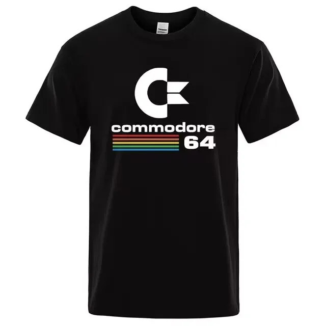 Sommer Commodore 64-Druck-T-Shirt C64 SID Amiga Retro Cooles Design Straße Kurzarm Top T-Shirt Baumwolle Kleidung Lose Herren-T-Shirts