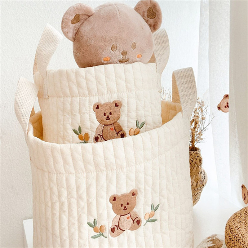 Speelgoed Opbergtas Nieuwe Luiertas Luier Caddy Baby Items Voor Pasgeboren Wieg Organizer Beddengoed Katoenen Borduurwerk Mama Tas Bebe
