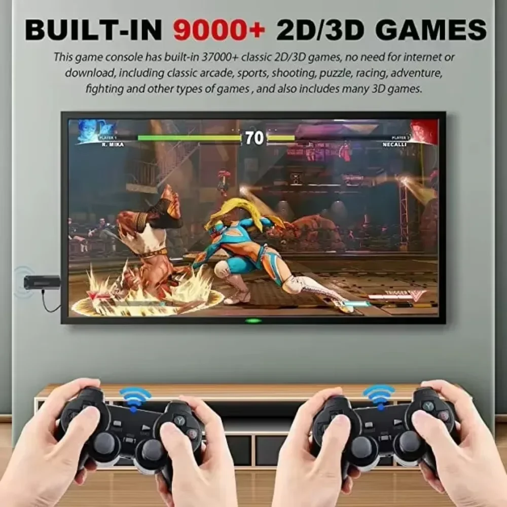X2 GD10 Pro 4K Retro Game Console 2.4G Dual Wireless - 256GB 30000+ Jogos para PS1/N64/PSP, TV portátil Gaming Stick