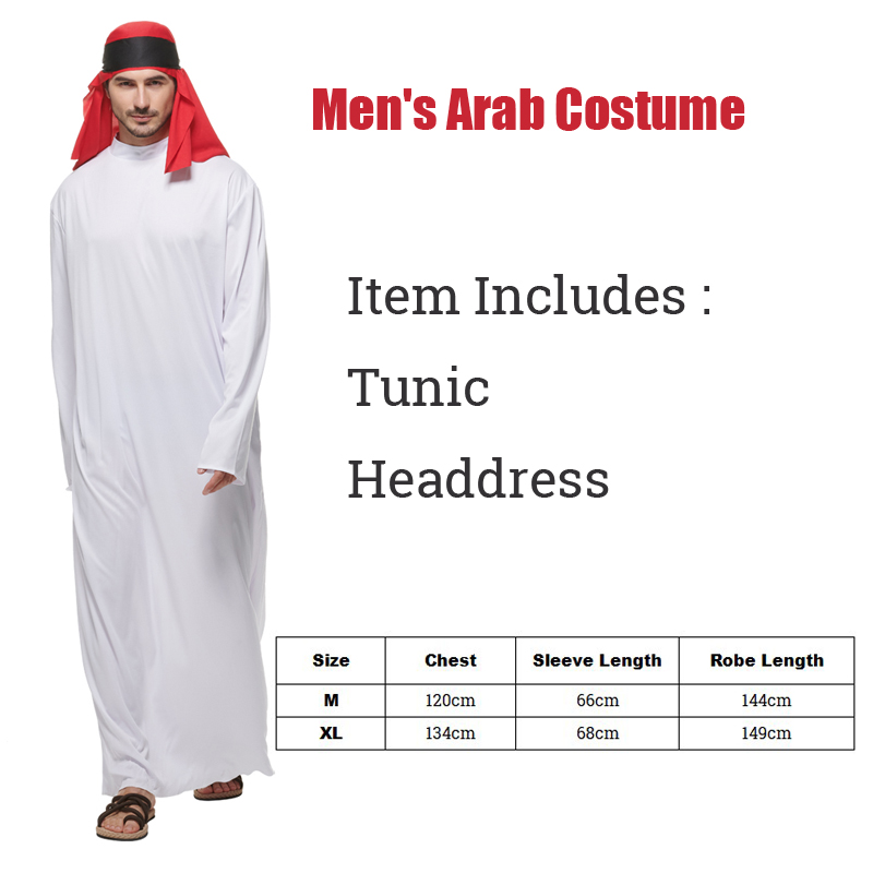 Adult Mens Arab Sheik Fancy Dress Costume Halloween Costume For Men Arabian Cosplay Props