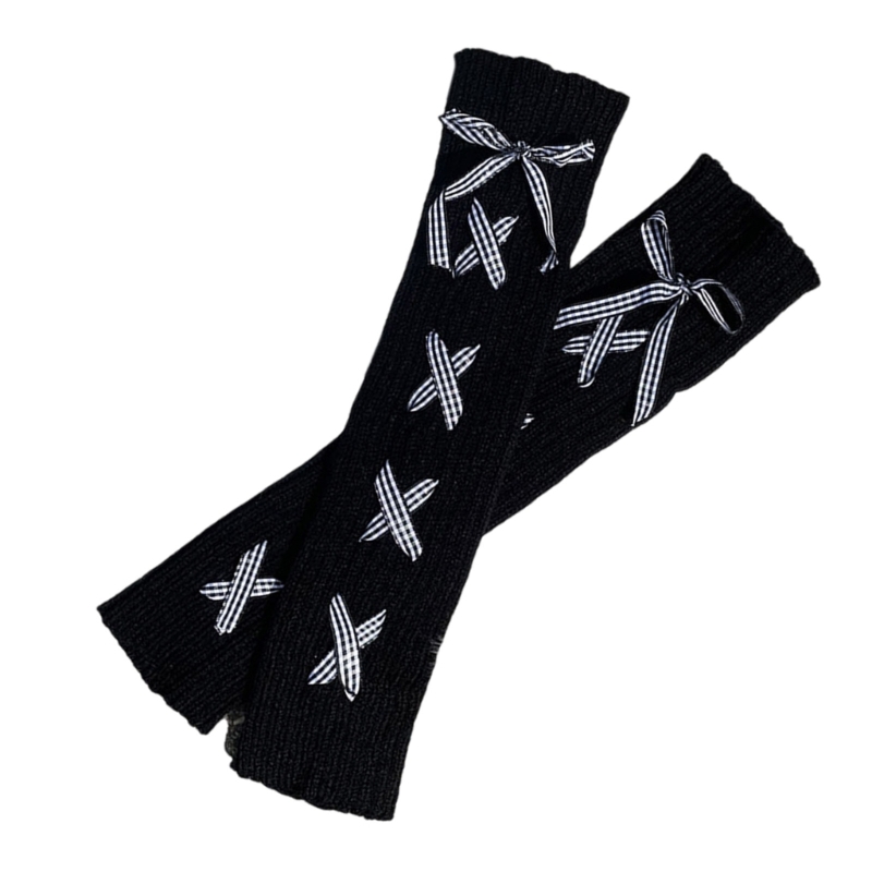Вязаные гетры женские балетные длинные гетры с лентой для девочек балетные чулки теплые перчатки
