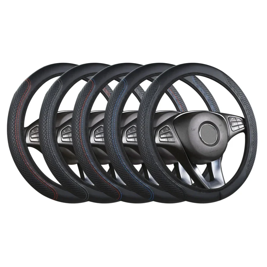 Stuurhoes Antislip Ademende stuurhoes Universele microvezel PU lederen stuurwielbeschermer Geen binnencirkel