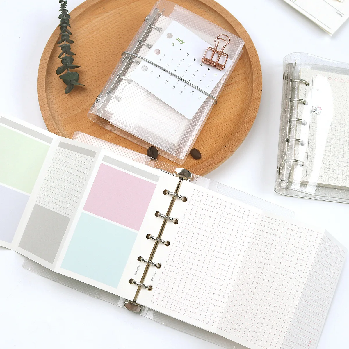 M5 50Sheets Colorful Loose Leaf Notebook Refill Spiral Binder Inner Page Weekly Monthly To Do Line Grid Inside Paper Stationery