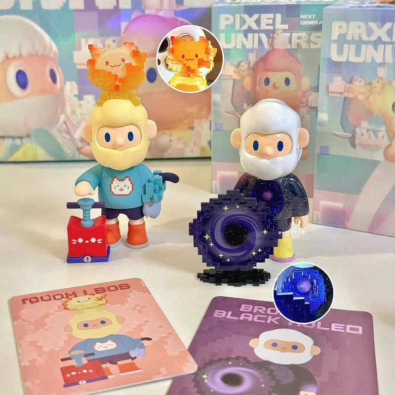 Miniso FARMER BOB Next Generation Pixel Full Universe Trend Blind Box Handmade Doll Desktop Ornaments Girls Holiday Gift