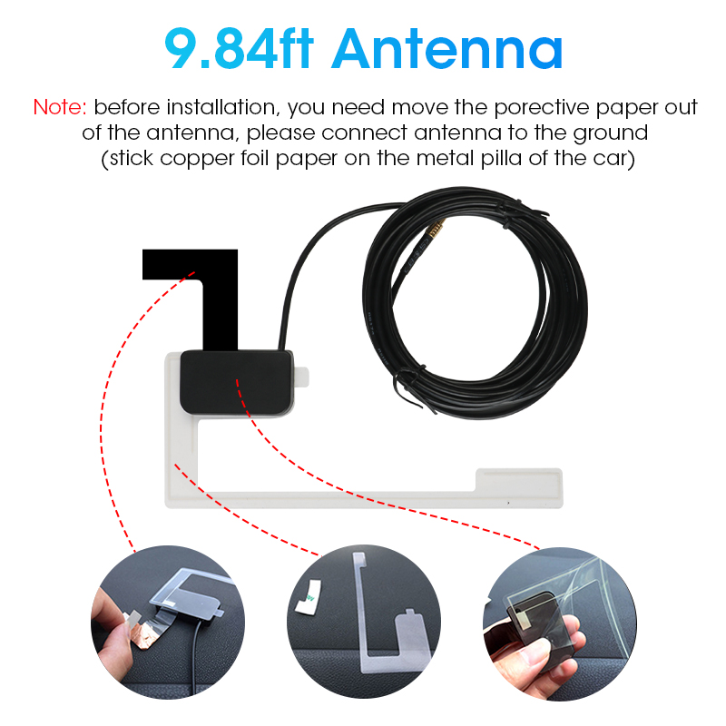 DAB/DAB + เสาอากาศพร้อมอะแดปเตอร์ USB Android รถวิทยุ GPS เครื่องรับสัญญาณสเตอริโอสําหรับยุโรป Universal สัญญาณหัวหน่วย Player