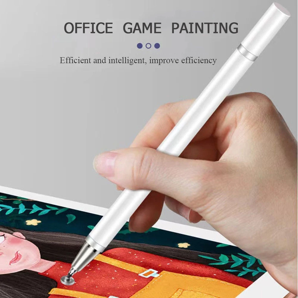 2 Trong 1 Bút Cảm Ứng Cho Điện Thoại Thông Minh Máy Tính Bảng Dày Mỏng Vẽ Điện Dung Bút Chì Đa Năng Di Động Android Màn Hình Note Bút Cảm Ứng