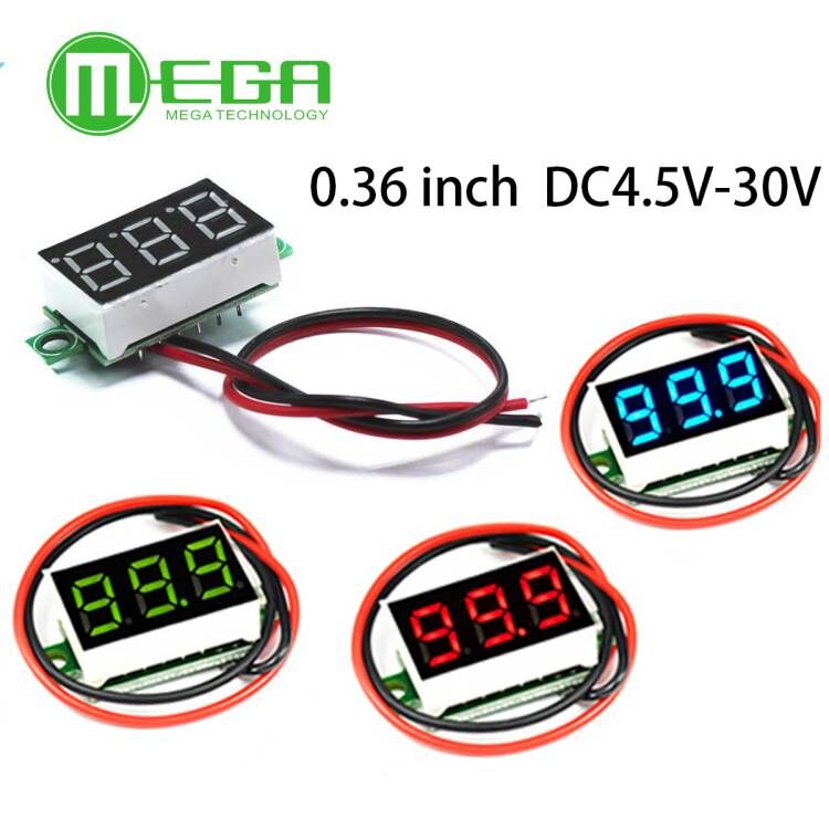 0,36 zoll Grün Zweite linie präzision dc digital voltmeter kopf LED digital voltmeter DC 4,5 V30V