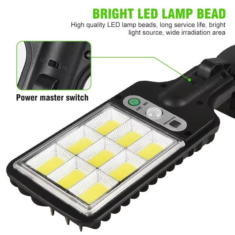 Lampada da parete a LED per esterni solare con corpo umano Impermeabile 3 modalità di induzione per giardino Terrazza Garage Cortile e illuminazione stradale