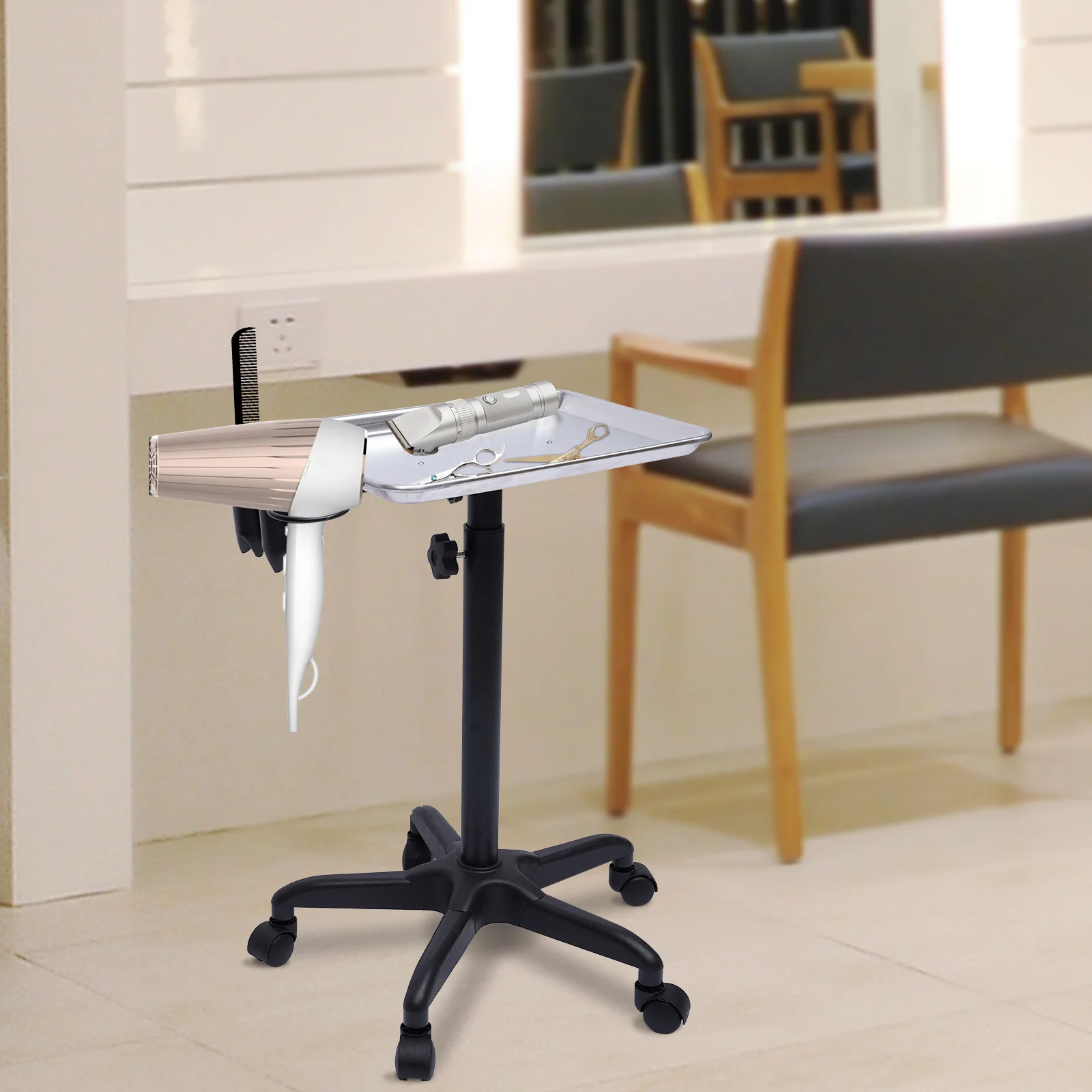Mobile Rolling Mayo Stand Trolley, instrumento médico com bandeja removível e base